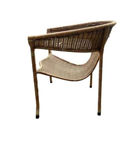 Mid-Century Modern Pair of Wicker Armchairs by Francis Mair Bois naturel Mid-20th century - photo 9