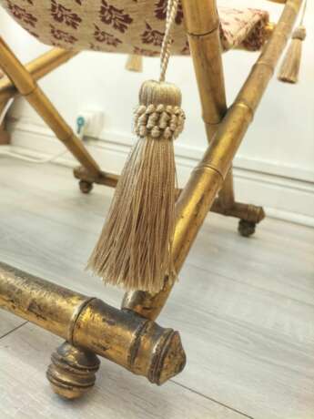 Rare 19th Century Folding Chair in Gilt Wood Napoleon III Period Wood 19th century - photo 5 Rare 19th Century Folding Chair in Gilt Wood Napoleon III Period Wood 19th century - photo 5