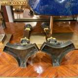 19th Century Pair of Double Patina Bronze Candlesticks Bronce Louis-Philippe Carl X 19th century - photo 6