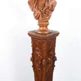 Belle Epoch Terracotta bust of Lady on spelter column painted, 19. century - photo 1
