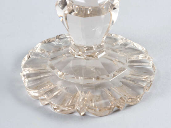 Bohemian transparent sliced glass goblet , lid, 19. century - Foto 3