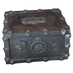 19th century non-combustible cast-iron travel strongbox by Bauche-Fichet, France