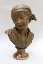 French Terracotta bust 18./19. century, marble base