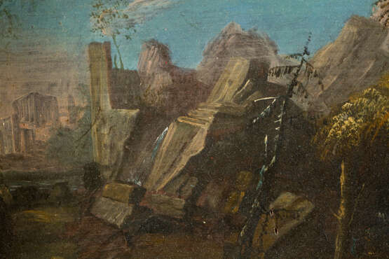 Italian artist around 1700, mountains, oil on wood, framed - Foto 3