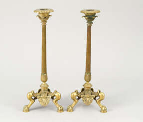 Pair of French Bronze candlesticks, 19. century