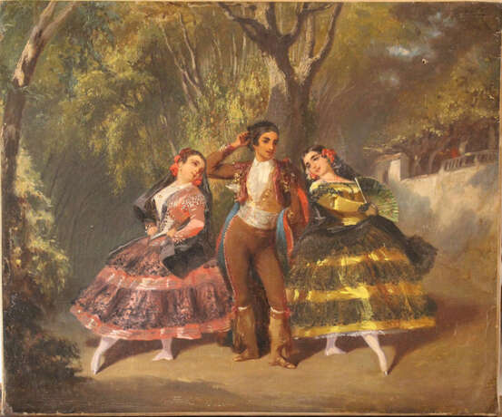 Spanish school 19.century, folk dance, Oil on canvas - Foto 2