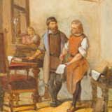 Artist 19.century, the printing house, oil on canvas, framed - фото 2