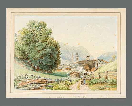 Austrian school 19.century, alpine landscape, watercolour on paper - Foto 1