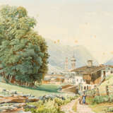 Austrian school 19.century, alpine landscape, watercolour on paper - Foto 2