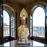 Late 17th Century Reliquary Bust of a Bishop in Gilded Wood Lackiertes Holz 17th century - Foto 3