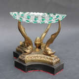 Pair of Bronze centrepieces with sliced glass dishes, 19.century - Foto 3