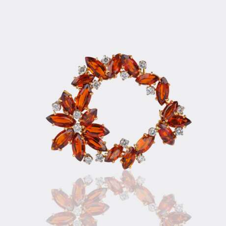 Juwelier Wilm. Vintage Citrin Brillant Brosche. - Foto 1