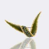 Juwelier Wilm. Turmalin Vintage Brosche mit Emaille Besatz. - Foto 1