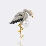 Perl Diamant Brosche 'Flamingo'. - photo 1