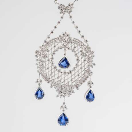Feines Saphir Diamant Collier. - фото 1