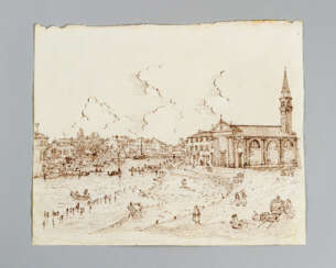 Venetian school, Canal, black ink on paper 18./19.century