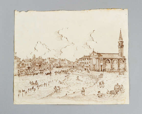 Venetian school, Canal, black ink on paper 18./19.century - photo 1