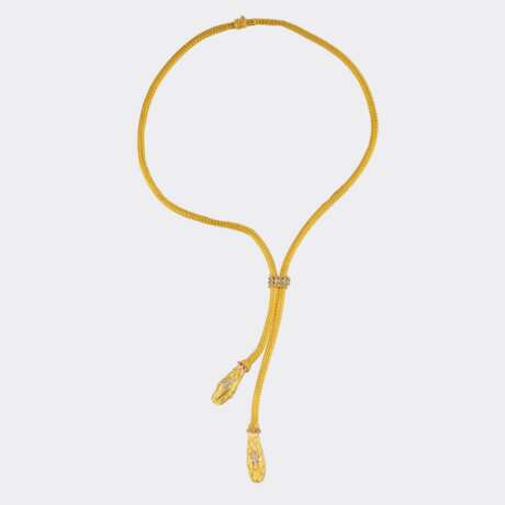Lalaounis. Langes Goldcollier mit Schlangenköpfen. - фото 1 Lalaounis. Langes Goldcollier mit Schlangenköpfen. - фото 1