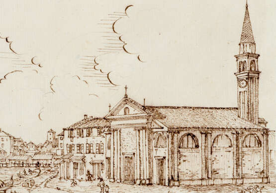 Venetian school, Canal, black ink on paper 18./19.century - фото 3