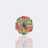 Großer Farbedelstein Cocktailring. - photo 1