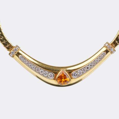Goldcollier mit Citrin und Brillanten. - photo 1
