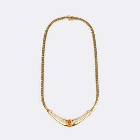 Goldcollier mit Citrin und Brillanten. - photo 2
