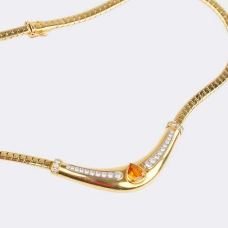 Goldcollier mit Citrin und Brillanten. - photo 3