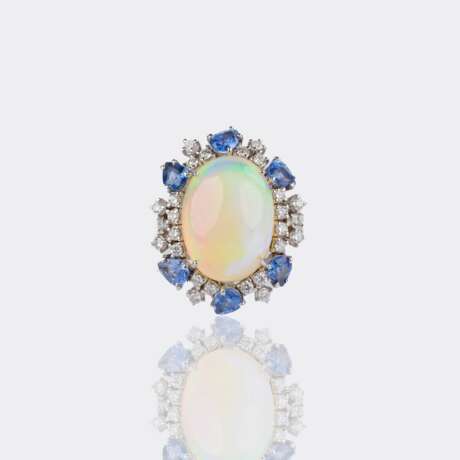 Opal Ring mit Saphir Diamant Besatz. - фото 2 Opal Ring mit Saphir Diamant Besatz. - фото 2