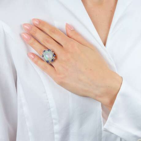Opal Ring mit Saphir Diamant Besatz. - фото 4 Opal Ring mit Saphir Diamant Besatz. - фото 4