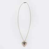 Herzförmiger Saphir Brillant Anhänger mit Kette. - photo 2