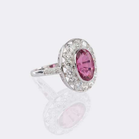 Pink Turmalin Ring mit Brillanten. - фото 2