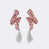 Modernes zweiteiliges Serpent-Schmuckset mit Pink-Saphiren und Brillanten. - фото 2