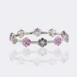 Florales Farbedelstein Armband mit Brillanten. - фото 1