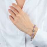 Florales Farbedelstein Armband mit Brillanten. - фото 3