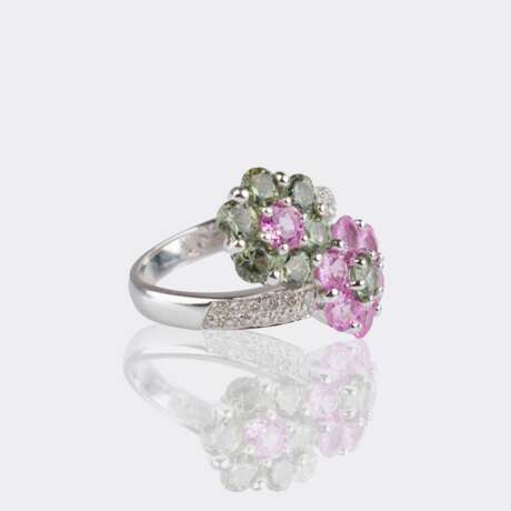 Floraler Ring mit Farbedelsteinen. - photo 2