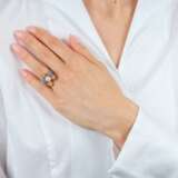 Moderner Farbedelstein Brillant Ring. - фото 3