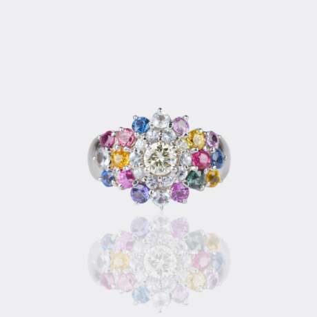 Rainbow Ring mit Saphiren und Brillanten. - фото 1 Rainbow Ring mit Saphiren und Brillanten. - фото 1