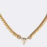 Bicolor Goldcollier mit Trillant-Diamant. - photo 1