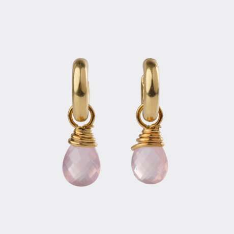 Paar Gold Creolen mit 5 Wechselhängern. - Foto 2 Paar Gold Creolen mit 5 Wechselhängern. - Foto 2