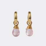 Paar Gold Creolen mit 5 Wechselhängern. - Foto 2