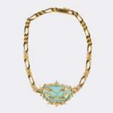 Außergewöhnliches Türkis Collier mit Diamant-Besatz. - Foto 1