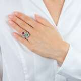 Moi-et-Toi Smaragd Rubellit Ring mit Brillanten. - photo 4