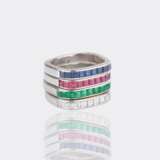 Vier Steckringe mit Diamanten, Saphiren und Rubine. - фото 2