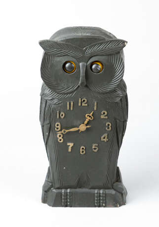 Eye turning clock, owl, wood carved, original movement, 20.century - фото 1