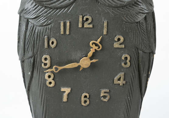 Eye turning clock, owl, wood carved, original movement, 20.century - фото 2