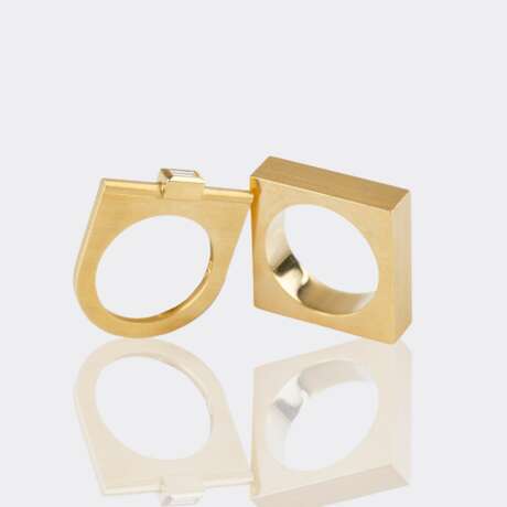 Zwei Designer Goldringe. - photo 1