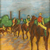 Artist 20.Century, horse riders, pastel on paper, framed, signed - Foto 2
