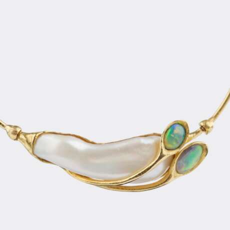 Hadfried Rinke Goldschmied, Worpswede. Perl Opal Collier. - фото 2