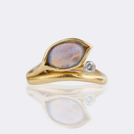Hadfried Rinke Goldschmied, Worpswede. Opal Brillant Ring. - photo 1