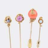 Vier Novelty-Jewellerypieces Nadeln mit Exotischen Tieren 'Schlangen'. - Foto 1